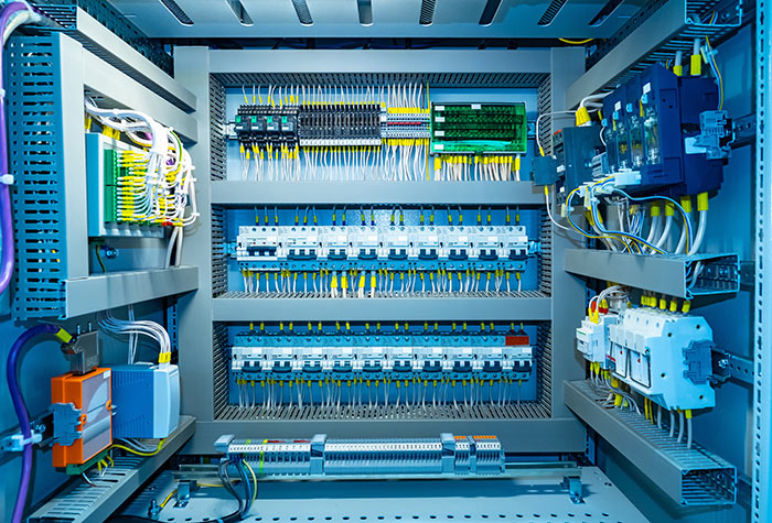 santa-barbara-entrance-facilities-700 Closeup photo of an entrance facility or demarcation point (DMARC), where the service provider's cabling transitions to the internal communications network